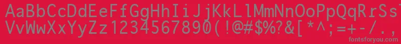 フォントOnuava – 赤い背景に灰色の文字