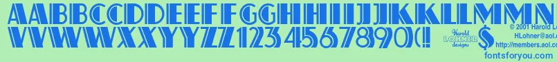 Atlassol Font – Blue Fonts on Green Background