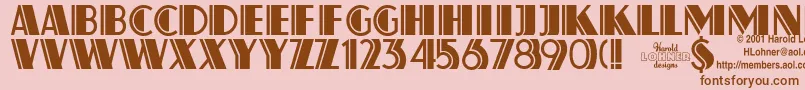 Atlassol-Schriftart – Braune Schriften auf rosa Hintergrund
