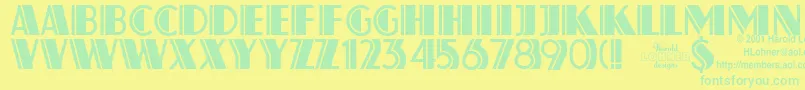 Atlassol Font – Green Fonts on Yellow Background