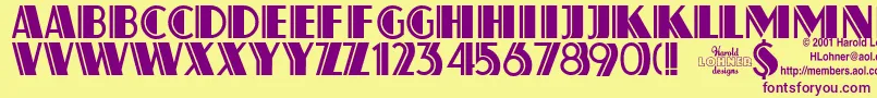 Atlassol Font – Purple Fonts on Yellow Background