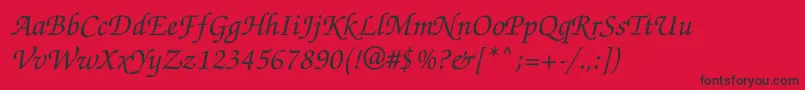 ZapfchanceryttItalic Font – Black Fonts on Red Background