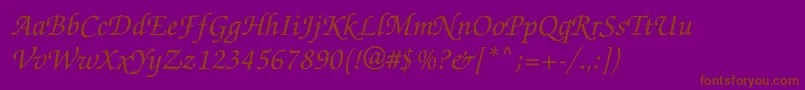 ZapfchanceryttItalic Font – Brown Fonts on Purple Background