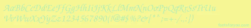 En savoir plus sur la police ZapfchanceryttItalic Police ZapfchanceryttItalic – polices vertes sur fond jaune