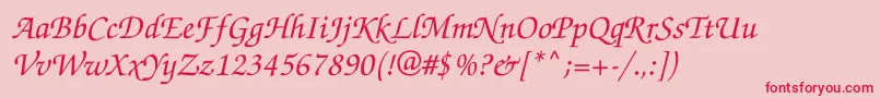 ZapfchanceryttItalic Font – Red Fonts on Pink Background
