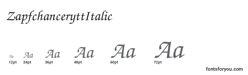 Размеры шрифта ZapfchanceryttItalic