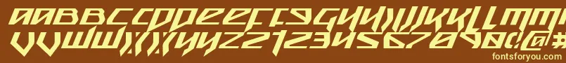 SnubfighterItalic Font – Yellow Fonts on Brown Background