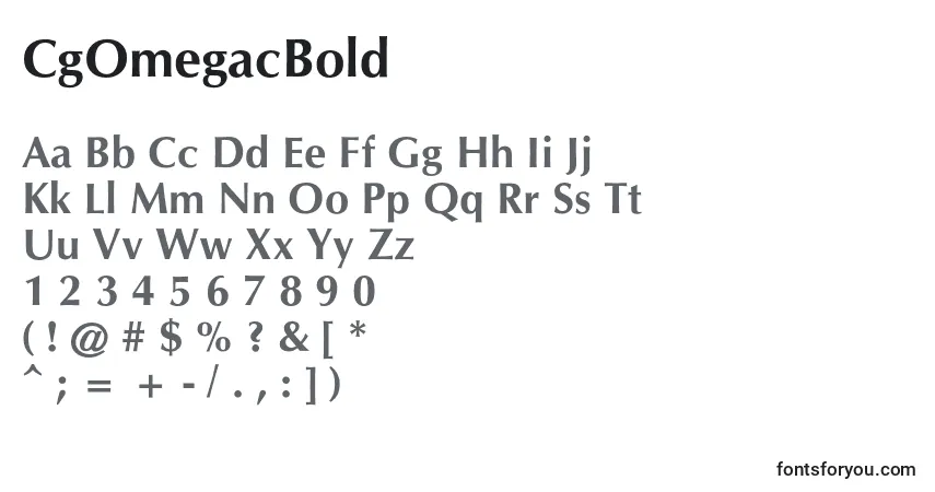 Шрифт CgOmegacBold – алфавит, цифры, специальные символы