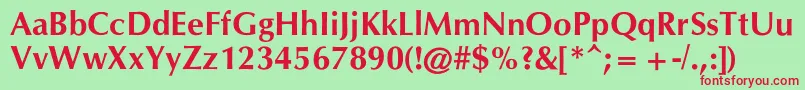 CgOmegacBold Font – Red Fonts on Green Background