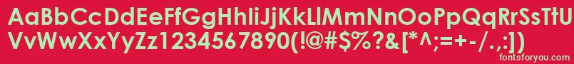 フォントCenturyGothicBold – 赤い背景に緑の文字
