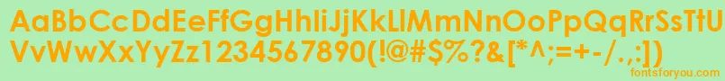 Police CenturyGothicBold – polices orange sur fond vert