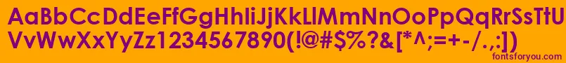 CenturyGothicBold-Schriftart – Violette Schriften auf orangefarbenem Hintergrund