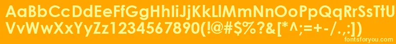 CenturyGothicBold-Schriftart – Gelbe Schriften auf orangefarbenem Hintergrund