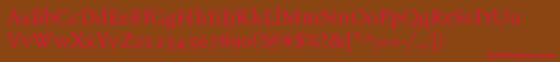 Celestiaantiquastd Font – Red Fonts on Brown Background