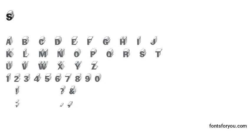 Schriftart Salter – Alphabet, Zahlen, spezielle Symbole