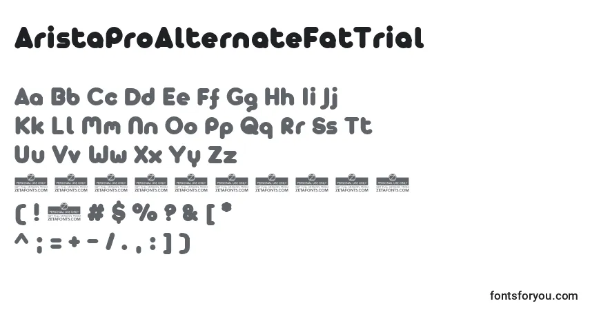 Schriftart AristaProAlternateFatTrial – Alphabet, Zahlen, spezielle Symbole