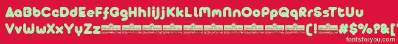 AristaProAlternateFatTrial Font – Green Fonts on Red Background