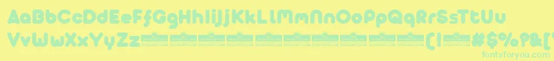 Czcionka AristaProAlternateFatTrial – zielone czcionki na żółtym tle