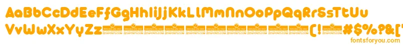 Weitere Informationen zur AristaProAlternateFatTrial-Schriftart AristaProAlternateFatTrial-Schriftart – Orangefarbene Schriften auf weißem Hintergrund