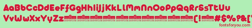 AristaProAlternateFatTrial Font – Red Fonts on Green Background