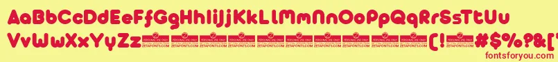 AristaProAlternateFatTrial Font – Red Fonts on Yellow Background