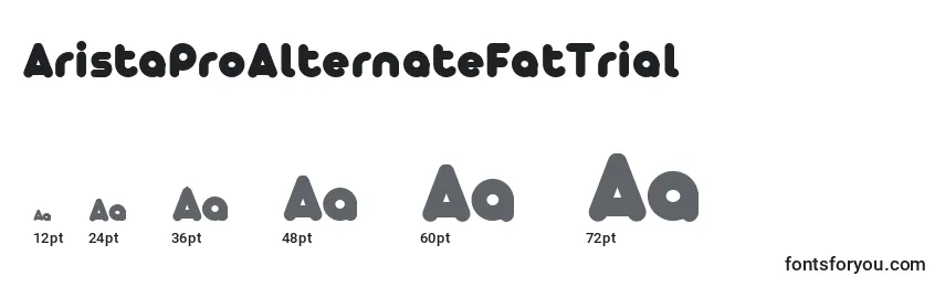 Размеры шрифта AristaProAlternateFatTrial