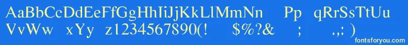 フォントSofttimes – 黄色の文字、青い背景