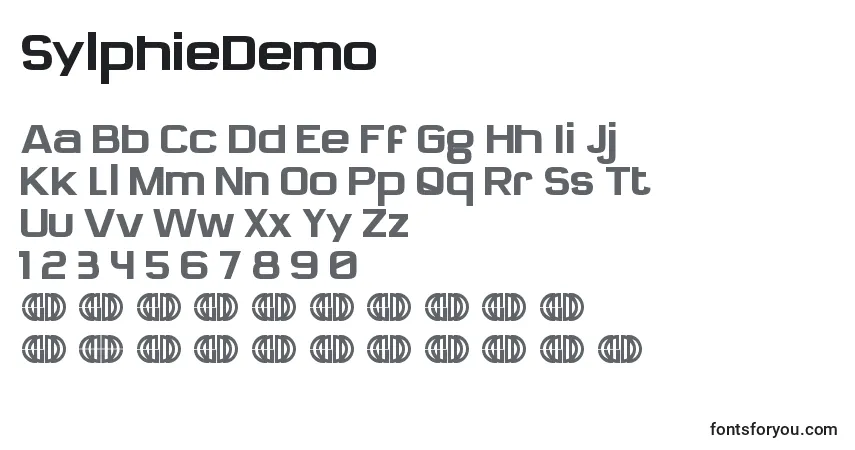 Шрифт SylphieDemo – алфавит, цифры, специальные символы