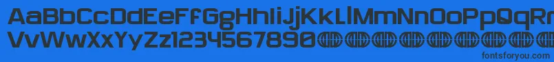 SylphieDemo-Schriftart – Schwarze Schriften auf blauem Hintergrund