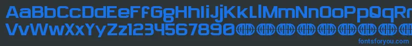 SylphieDemo-fontti – siniset fontit mustalla taustalla