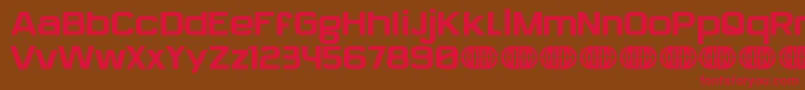 フォントSylphieDemo – 赤い文字が茶色の背景にあります。