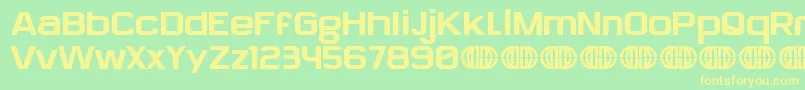 SylphieDemo-fontti – keltaiset fontit vihreällä taustalla