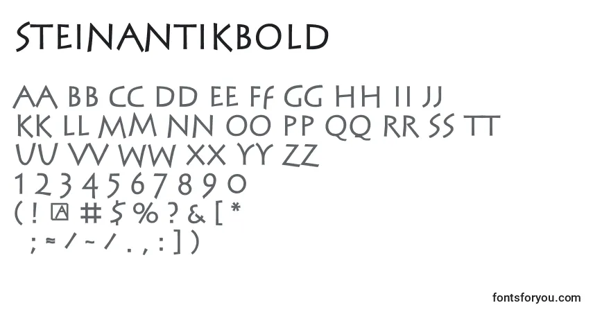 Шрифт SteinantikBold – алфавит, цифры, специальные символы