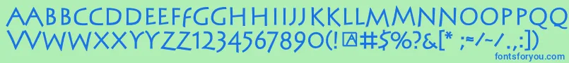 SteinantikBold Font – Blue Fonts on Green Background