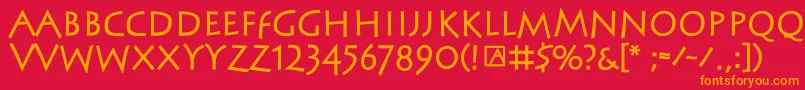 フォントSteinantikBold – 赤い背景にオレンジの文字