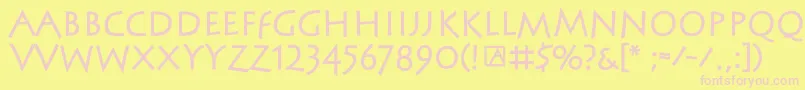 SteinantikBold-fontti – vaaleanpunaiset fontit keltaisella taustalla