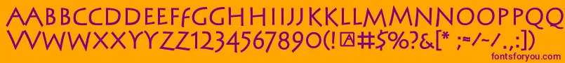 SteinantikBold-fontti – violetit fontit oranssilla taustalla