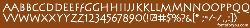 フォントSteinantikBold – 茶色の背景に白い文字