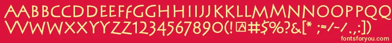 SteinantikBold Font – Yellow Fonts on Red Background