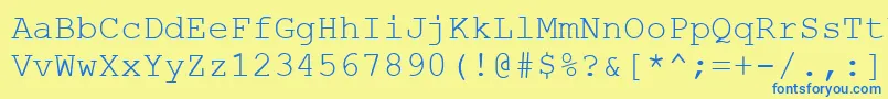 フォントPhaisarn – 青い文字が黄色の背景にあります。