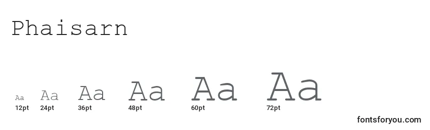 Phaisarn font sizes