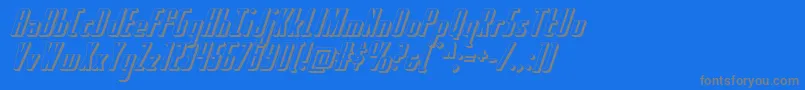 Hydrosquad3D-Schriftart – Graue Schriften auf blauem Hintergrund