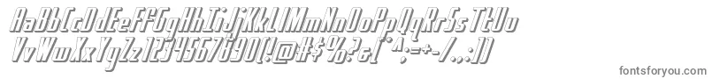 Hydrosquad3D-fontti – harmaat kirjasimet valkoisella taustalla