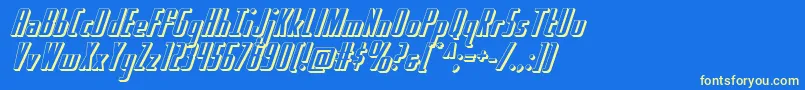 Hydrosquad3D-Schriftart – Gelbe Schriften auf blauem Hintergrund