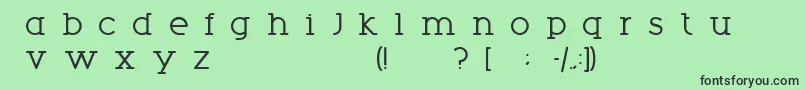 フォントPhobo – 緑の背景に黒い文字