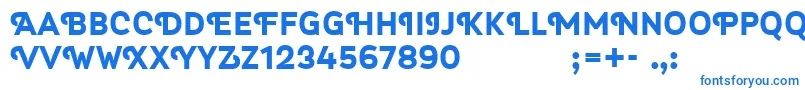 フォントMyra4f – 白い背景に青い文字