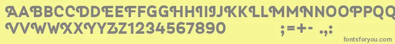 Fonte Myra4f – fontes cinzas em um fundo amarelo