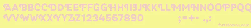 Myra4f Font – Pink Fonts on Yellow Background