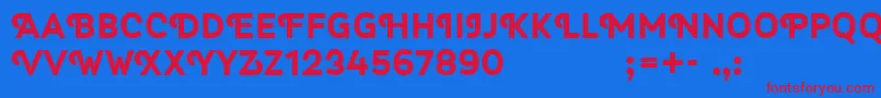 Myra4f Font – Red Fonts on Blue Background