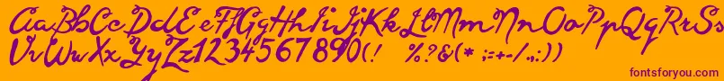 Шрифт Goodvibes – фиолетовые шрифты на оранжевом фоне
